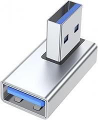 Silver | 1.8M | USaB Male to Female 90 Degree Turn Adapter USaB3.0 Male to Female Data Elbow Adapter for Laptop Pc Connector New 2026 High for Reliable Electronic Component