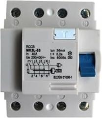 Four Poles MK3L-63 10A 40A Electronic RCCB 240VAC 30mA 4P 6KA Residual Current Circuit Breaker Leakage Protection RCD(40A)