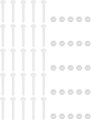 uxcell 25 Pair Nylon Screws Nuts Assortment, M3x25mm Hex Screws Bolts and M8 Hex Nuts for Machinery Electronics Industrial Accessories, White