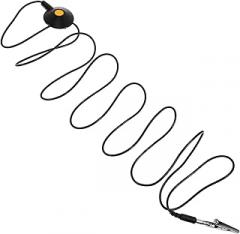 2pcs -Static Ground Cable ESD Grounding Wire with Clip and Pu PVC Material Black for Electronic Repair and Maintenance