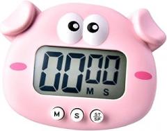 PRETYZOOM 1pc Cartoon Pig Electronic Timer Alarm Clock for Study Work and Baking Cute Manager Without Battery Kitchen Cooking Timer and Work Reminder