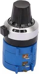 3590S 2 104L Wirewound Potentiometer 100K Ohm with 10 Turns Counting Dial Rotary Knob High Precision X Type Resistance Adjustment for Electronics Lab Equipment