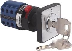 LW26-20YS5/3 Single Hole Installation 22.3mm Locking Key Dual Power Switching Electronic Starter Transfer 20A Rotary Cam Switch