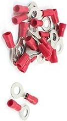 20PCS RV1.25-6 Car Electronics Red PVC Sleeve Pre Insulated Ring Power-Cable Terminals Terminals Connectors