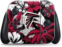 Skinit Decal Gaming Skin Compatible with Nintendo Switch Joy Con Controller - Officially Licensed NFL Atlanta Falcons Tropical Print Design