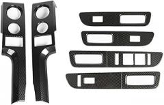 6 Center Console Bezels Window Lift Switch Trim Cover Bezel Panel for Ford for F150 2009-2014 6pcs Front Interior Carbon Fiber Grain 6CCBWLSTCBPFFF
