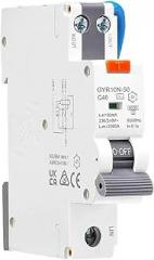 GYR10N 1P+N Electronic AC Type 6KA Residual Current Circuit Breaker with overcurrent Protection 30mA(40A 30mA,GYR10N-50 Type A)
