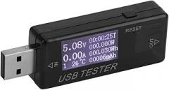USB Digital Voltage Current Tester Precision Machined Convenient Operation 8 in 1 Detector for Electronic Enthusiasts Blue (Black)