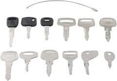 Chcury1 Heavy Equipment 12PCS Switch Lock Keys, Heavy Equipment Construction Key Replacement For Kubota B and GL series, For Diesel Tractors, For Tractor M Series, For Stens