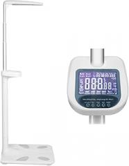 Vohala Professional Digital Physician Scale, 450lbs Multifunction Ultrasonic Electronic Height and Weight Scale, Medical Scale with LCD Display, Ultrasonic Height Analyzer for Hospital, Pharmacy (5)