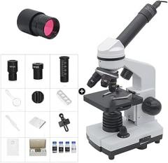 ZTBH Microscope Accessories Kit 1600X Student Biological Microscope, 50 Slides with LED Lamp Monocular Microscpe, 2MP USB Electronic Eyepiece Digital Microscope Microscope Slides (Color : Set 2)
