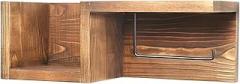 Aboiled Wall Mounted Wooden Towel Rack & Tissue Holder with Shelf - Rustic Farmhouse Bathroom Organizer