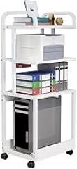 Printer Stand Floor-Standing Printer Stand with Sturdy Metal Frame Multi-Layer Mobile Fax Machine Rack for Office Scanner Copier Shelf (3 Layers) Home Printer Stand (Color : White)