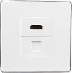 Silver Frame with HDMI2.0 RJ45 Extender HDMI Wall Socket Panel Female to Female Socket
