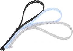 BESPORTBLE 3Pcs Adjustable Silicone Cable Ties Strap Set for Electronics Cord Management, Flexible Multi-Use Wrapping Ropes with Portable Fastening, Gray Black Blue for Home and Travel