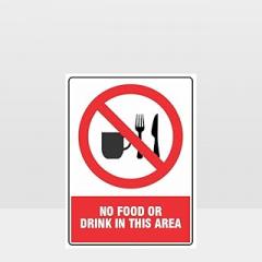 Prohibition No Food Or Drink in This Area Sign 8