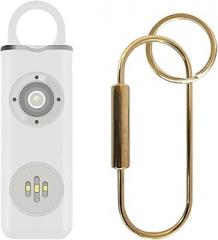Whitecarrying Scream Loud Panic Alarm 130Mah Sos Led Light Personal Flashlight Security Keychain for Her Unisex Women New 2025 High Reliable Electronic Component