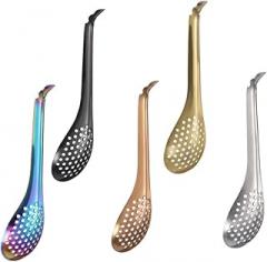 IMIKEYA 5pcs Stainless Steel Caviar Spoons Food-grade Colanders for Home Cooking Smooth Edges Easy to Clean Strainers for Caviar and Sauce Versatile Kitchen Tools Mixed Colors