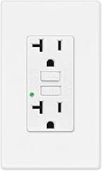 GFCI Outlet 20 Amp Non-TR, KCMYTONER 1PK GFCI Outlets Receptacle with LED Indicator, Non Tamper Resistant GFCI Outlet, with Screwless Wall Plates, ETL Listed,for Indoor Outdoor Use