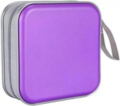 CD Holder CD Case Wallet DVD Binder DVD Organizer Storage Bag Album Hard Plastic 40 Capacity Portable Purple Wallet
