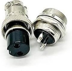 Elecbee Aviation Connector GX20 2 Pin Straight Male Socket and Female Plug Bulkhead