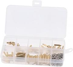 270Pcs M2 Brass Spacer Standoff Screw Nut Assortment Male Female Threaded Standoffs with Nuts for Electronics and Circuit Board Mounting