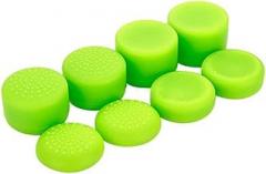 8 Pcs Heightened Soft Silicone Anti-Slip Analog Joystick Thumb Grip Stick Cap Cover Case Skin Skid Heighten for PS4 PS3 Xbox Controller (Green)