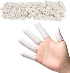200 Count Latex Finger Cots, Disposable Fingertips Protector Finger Covers, Medium Anti Static Rubber Fingertip Protective Finger Cots for Electronic Repair, Handmade Apply