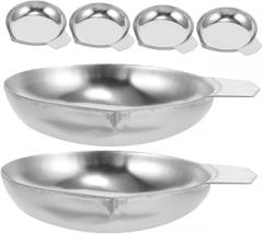 6pcs Stainless Steel Weighing Pan for Jewelry and Reloading High Precision Electronic Scale Trays Measuring Dishes for Accurate Weighing