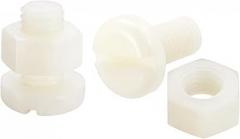 uxcell 20 Pairs Nylon Screw Nut Assortment, M8x16mm Slotted Pan Head Screws & M8 Hex Nuts for Machinery, Electronics, White