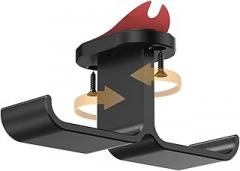 Headphone Stand Hanger Stand Under Desk Hook 360° Rotation Ball Plunger Hanger Aluminum Stick-On Adhesive Dual Headsets Holder Mount PC Earphone Stand