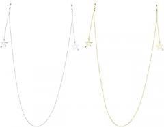 Milisten 2pcs Pentagram Pendant Glasses Holders and Mask Hanging Chains Metal Eyeglass Chains for Women Necklaces