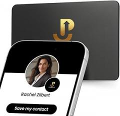 Digital Business Card with QR Code and Tap to Share NFC Technology - Compatible with iPhone & Android- No App or Subscription Required (Black)