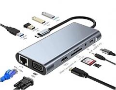 15 1 USpB C Docking Station USpB C Hub Type C Hub Dual HDMI Adaptier USpB 3.0 10Gbps Splitter 4K60Hz RJ45 1000M USpB3.0 PD100W New 2026 High for Reliable Electronic Component