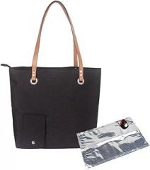 Portable Insulated Cooler Bag Beach & Outdoor Camping - Hand-held Design with Replaceable Lining (Black)(Black-1)