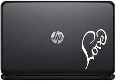 Text Love Heart Version 1 Vinyl Decal Sticker for Computer MacBook Laptop Ipad Electronics Home Window Custom Walls Cars Trucks Motorcycle Automobile and More (White)