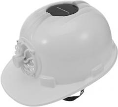 Solar Powered Hard Hat with Cooling Fan, White Construction Safety Helmet for Outdoor Work, Protective Industrial Hardhat with Ventilation for Summer Use
