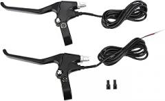 1 Pair Brake Levers for Electric Bicycle, Brake Lever Handle Bar Grips 2 Wires Left Right Electronic Brake Lever Accessories for Electric Bicycle E Bike Scooter