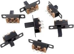 20PCS Slide Switches, 50V 0.3A Mini Size Black Switch, for DIY Power Electronic Projects, 1P2T Handle 6mm(Handle Length 2mm)