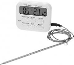 LCD Digital Thermometer Hygrometer Electronic Thermometer，Probe Type Food Thermometer