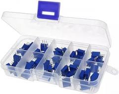 Stayhome 3296W Multiturn Trimmer Potentiometer Kit High Precision 3296 Variable Resistor with Free Box Electronic DIY Kit