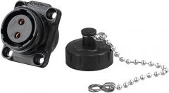 1Pcs M20 2/3/4/7/9 Pin Cable Electronic Wire to Board PBT Plastic Panel Mount 12V 5A-20A Waterproof IP68 Connector Automotive(2-Pin Socket)