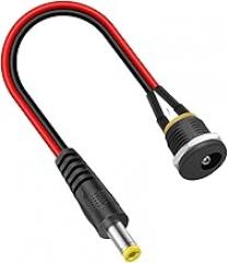 Easy Installation DC5525 Male Plugs to Female Panel Mount Threaded Adapter Cable for Electronics Projects 20cm Adapter Cable