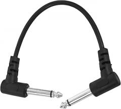 Kisangel Guitar Patch Cable 15cm Right Angle Instrument Cable for Electric Guitar Bass Pedal Board Effect Pedal Power Supply Live Performance