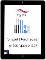 broken touch screen Digitizer replacement for iPad 2 A1395, A1396, A1397,front glass screen with Home button (no fingerprint function), tools, and double-sided tape (black and white) (black)