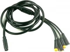 E-Bike Extension Cable,Waterproof Extension Cable Conversion Line for Throttle Brake Sensor Display Controller E-Bike Cable Accessories (1 to 4)