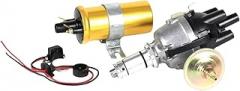 Distributor Electrical KIT COIL Compatible For Lucas TR3, TR4, TR4a Electronic Ignition Kit 25D4 Positive Earth