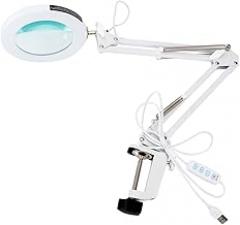 1pc Led Magnifier Table Lamp USB for Reading Crafts and Electronic Maintenance Features Brightness Levels and Arm