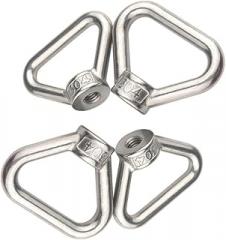 TopHomer 4 Pcs Triangle Nuts Fastener 304 Stainless Steel Eye Nut Hand Tightening Nut Triangular Type Easy to Install and Remove for Mechanical Electronic Equipment(M10)