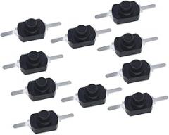 Set of 10 1A 30V For Mini Torch Push Button Switch Copper Terminal Latching On Off for Audio and Household Electronics